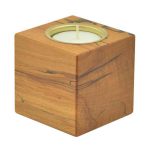 Waxinelichtjeshouder hout kubus