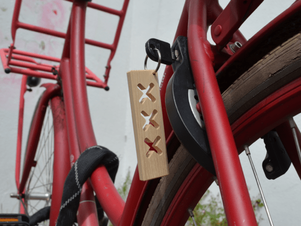 Houten sleutelhanger Amsterdams hout